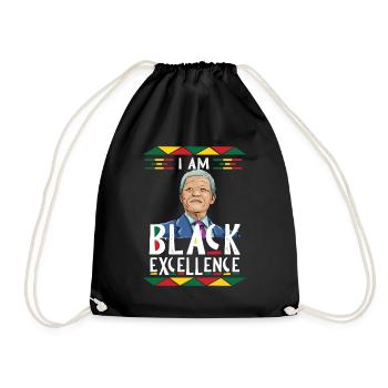 Black Excellence Mandela Freiheit Südafrika - Turnbeutel - Schwarz - Vorne
