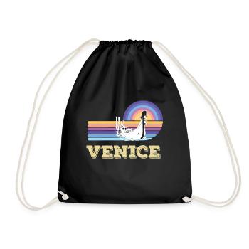 Venice Italy Sea City Boat Romantic - Drawstring Bag - black - Front