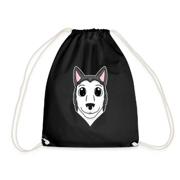 Propriétaire de chien de tête de husky sibérien - Sac de sport léger - noir - Devant
