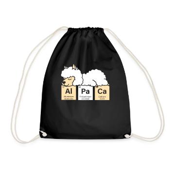 Alpaca Periodic Table Of Elements Guanaco Llama - Drawstring Bag - black - Front