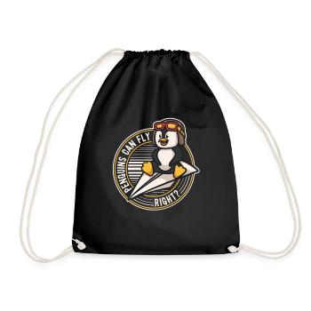Penguins can Fly Emperor Sea Bird King Penguin - Drawstring Bag - black - Front