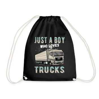 juste un garçon qui aime les camions - Sac de sport léger - noir - Devant