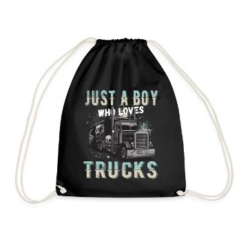 juste un garçon qui aime les camions - Sac de sport léger - noir - Devant
