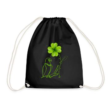 You are my lucky charm Eagle Shamrock - Drawstring Bag - black - Front