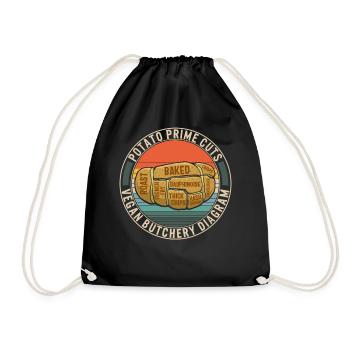 Chemise de légumes de pomme de terre, pomme de terre Prime Cuts Végétalien - Sac de sport léger - noir - Devant