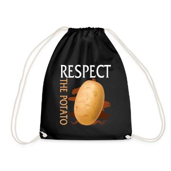 Chemise de légumes aux pommes de terre, Respectez le tee de pommes de terre, - Sac de sport léger - noir - Devant
