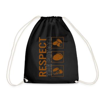 Chemise de légumes aux pommes de terre, Respectez le tee de pommes de terre, - Sac de sport léger - noir - Devant