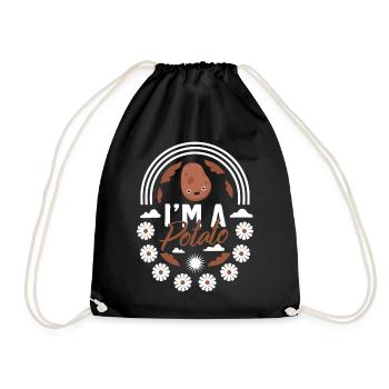 Chemise de légumes aux pommes de terre, je suis un tee de pommes de terre, - Sac de sport léger - noir - Devant