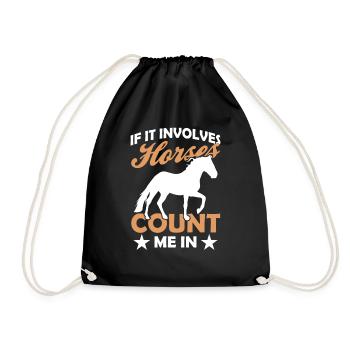 When it comes to horses I am riding horse - Drawstring Bag - black - Front