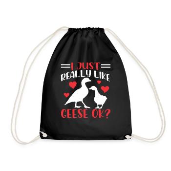 J’aime juste les oies Très bien? Oie animale - Sac de sport léger - noir - Devant