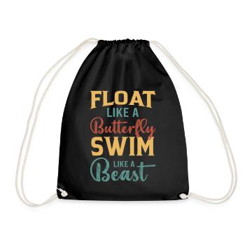 Flottez comme un papillon Nagez comme une bête - Swimmin - Sac de sport léger - noir - Devant