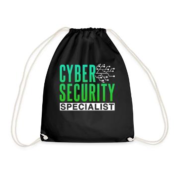 Cybersecurity Spezialist Hack Hacker IT Sicherheit - Turnbeutel - Schwarz - Vorne