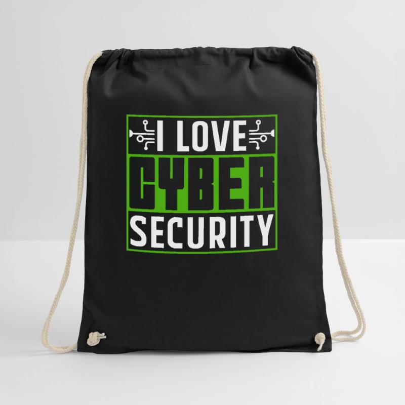 I love Cybersecurity Hack IT Security Hacker Drawstring Bag