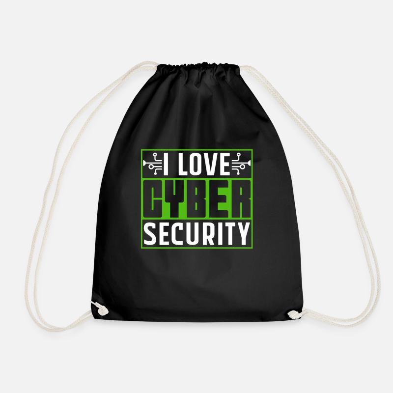 Ich Liebe Cybersecurity Hack IT Sicherheit Hacker - Turnbeutel - Schwarz