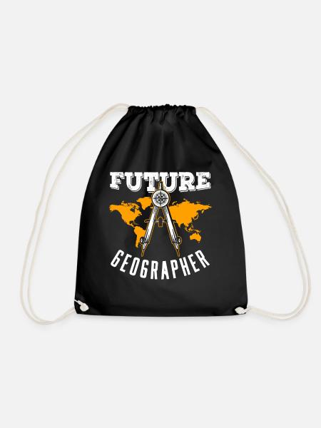 Zukünftiger Geograph Geographiestudent Geographie - Turnbeutel - Schwarz