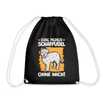 Ohne meinen Schafpudel ohne mich Hütepudel - Turnbeutel - Schwarz - Vorne