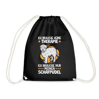 Ich brauche nur meinen Schafpudel Hütepudel - Turnbeutel - Schwarz - Vorne