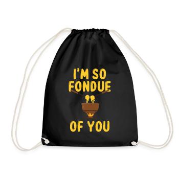Fondue Switzerland Cheese Swiss Alps - Drawstring Bag - black - Front