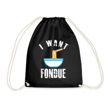 Liquid Cheese Fondue Swiss Alps Happiness - Drawstring Bag - black - Front