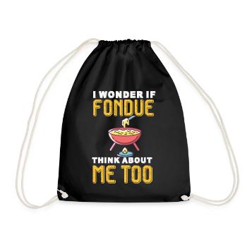 Fondue Evening Alps Switzerland National Cheese Day - Drawstring Bag - black - Front