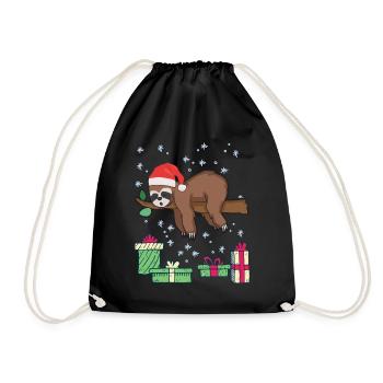 Paresseux de Noël - Sac de sport léger - noir - Devant
