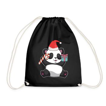 Panda de Noël - Sac de sport léger - noir - Devant