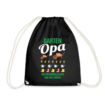 Garten Opa Lustiger Spruch Geschenk Herren - Turnbeutel - Schwarz - Vorne