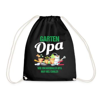 Garten Opa Lustiger Spruch Geschenk Herren - Turnbeutel - Schwarz - Vorne