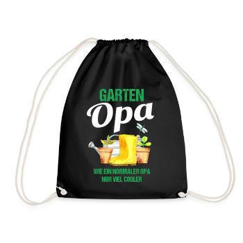 Garten Opa Lustiger Spruch Geschenk Herren - Turnbeutel - Schwarz - Vorne