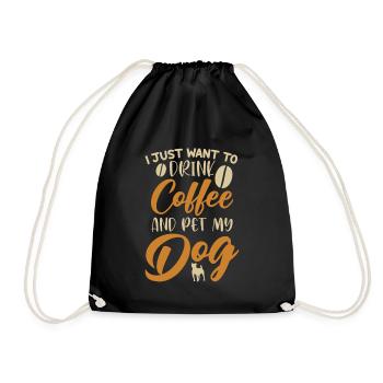 Drink Coffee and Pet my Dog Quadrupède Wauwau - Sac de sport léger - noir - Devant