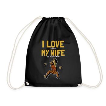 I love my Wife Climbing Bouldern Speedklettern - Turnbeutel - Schwarz - Vorne