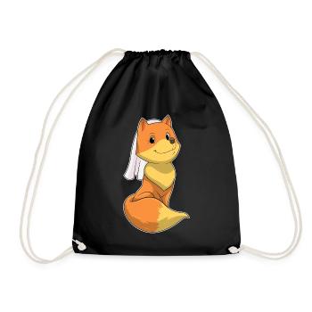 Fox Bridal Veil Wedding - Drawstring Bag - black - Front