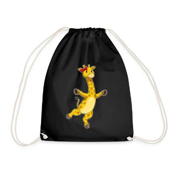 Giraffe Hair Bow - Drawstring Bag - black - Front