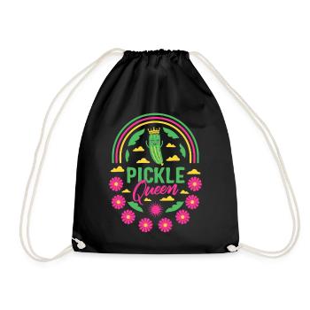 Chemise de légumes, Pickle Queen Drôle de légume - Sac de sport léger - noir - Devant