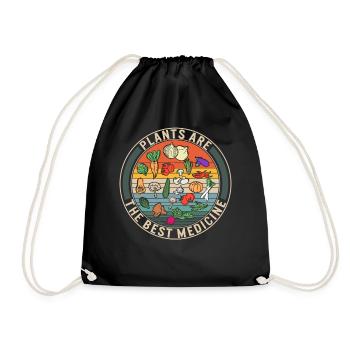 Chemise de légumes, les plantes sont le meilleur médicament, - Sac de sport léger - noir - Devant