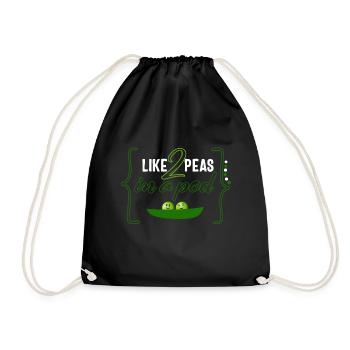 Chemise de légumes aux pois, comme 2 pois en gousse, - Sac de sport léger - noir - Devant