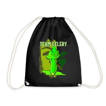 Celery Vegetable Shirt, Team Celery Tee, - Drawstring Bag - black - Front