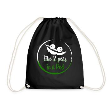 Chemise de légumes aux pois, comme 2 pois en gousse, - Sac de sport léger - noir - Devant