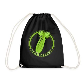 Celery Vegetable Shirt, Team Celery Tee, - Drawstring Bag - black - Front