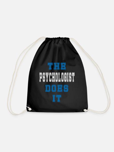 The Psychologist does it Psychologist Gift - Drawstring Bag - black