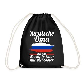 Russin Russische Oma Russland - Turnbeutel - Schwarz - Vorne