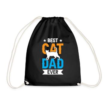 The Best Cat Dad Ever Cat Father - Drawstring Bag - black - Front