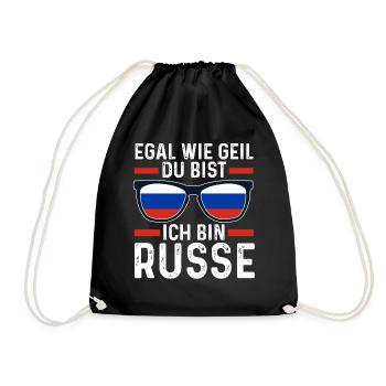 Russen Russisches Russland - Turnbeutel - Schwarz - Vorne