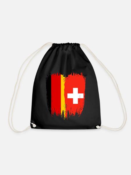 Deutschland Flagge Schweiz - Turnbeutel - Schwarz