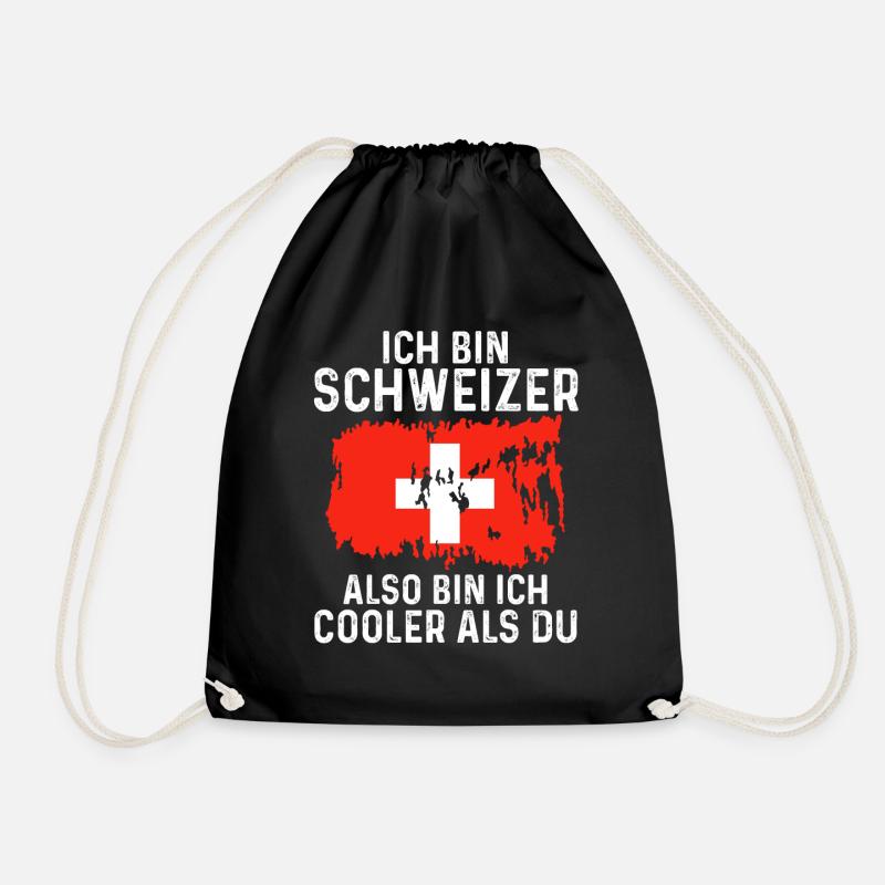 Schweiz Schweizer - Turnbeutel - Schwarz