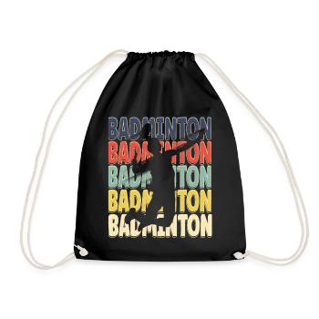 Cool Retro Text Silhouette Badminton - Sac de sport léger - noir - Devant