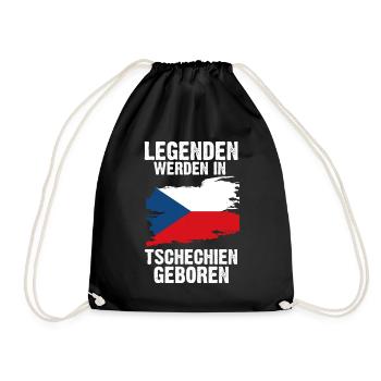 Tschechien Tscheche Tschechisches - Turnbeutel - Schwarz - Vorne