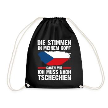 Tschechien Tscheche Tschechisches - Turnbeutel - Schwarz - Vorne