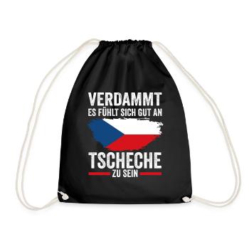 Tschechien Tscheche Tschechisches - Turnbeutel - Schwarz - Vorne