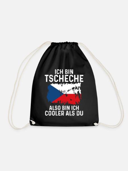 Tschechien Tscheche Tschechisches - Turnbeutel - Schwarz